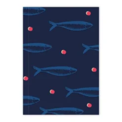 Grand carnet Sardines bleues - pages lignées