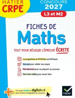 Hatier CRPE - Fiches de Maths - Epreuve écrite d'admissibilité - 2027 - L3 et M2