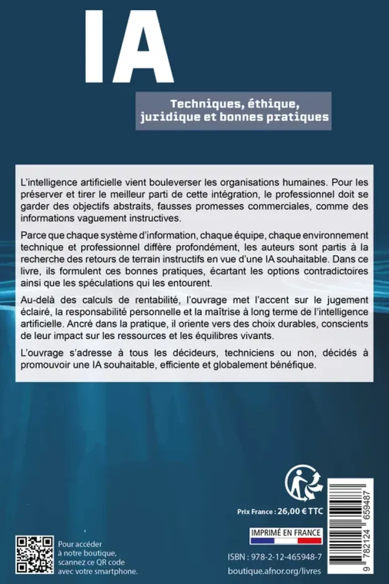 IA : Techniques, éthique, juridique et bonnes pratiques