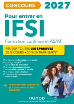 IFSI 2027 Ecoles d'infirmier Concours Formation continue et Passerelle AS-AP