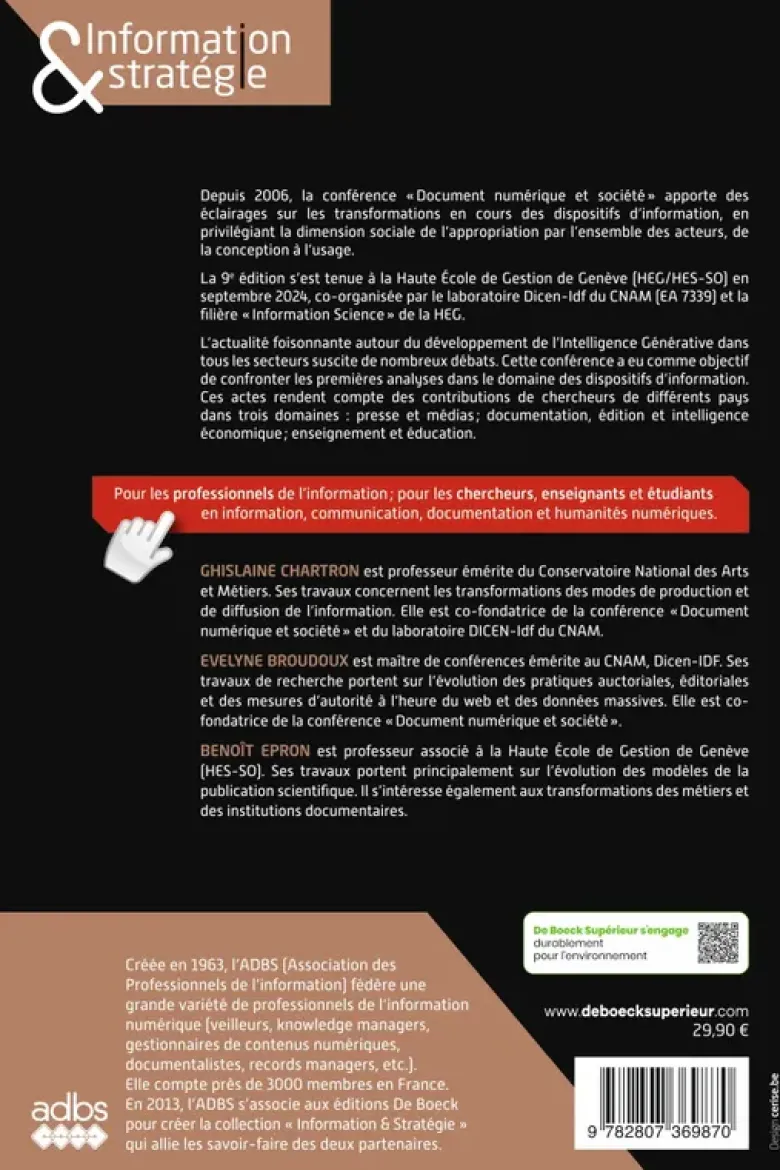 Information et intelligence artificielle