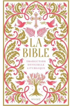 La Bible – reliée + jaspage claire - rouge corail