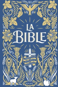 La Bible – reliée + jaspage foncée - bleu marine