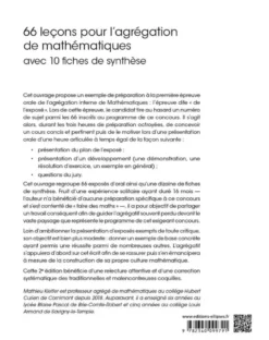 66 leçons pour l'agrégation de mathématiques