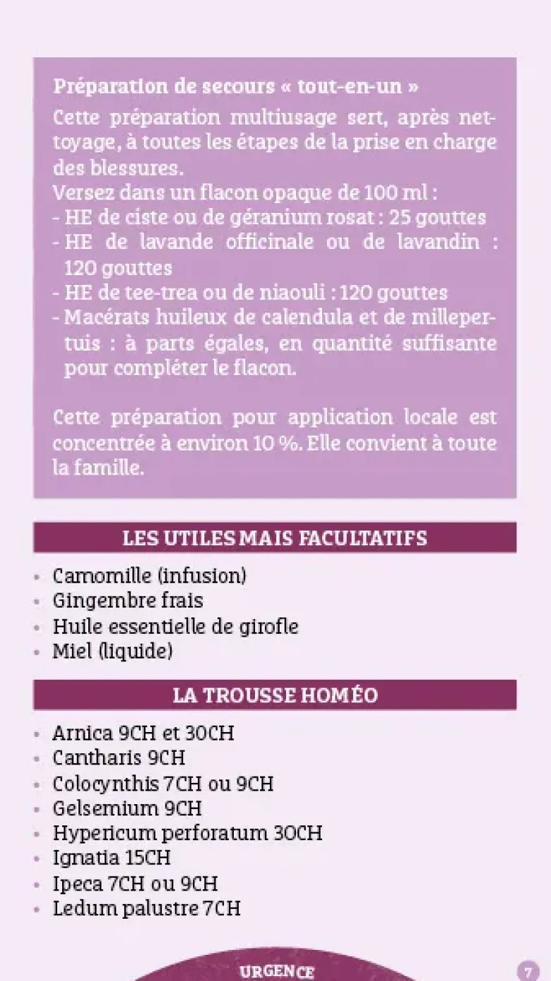 Les antisèches santé de Terre vivante : Trousses de soins naturels