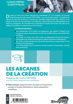 Les arcanes de la création - Thème de français-philosophie prépas scientifiques 2027-2028