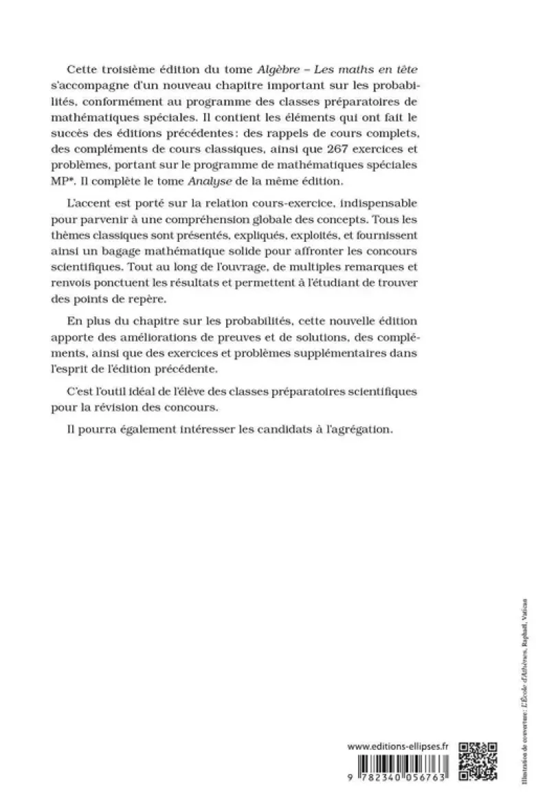 Les maths en têteAlgèbre, probabilités