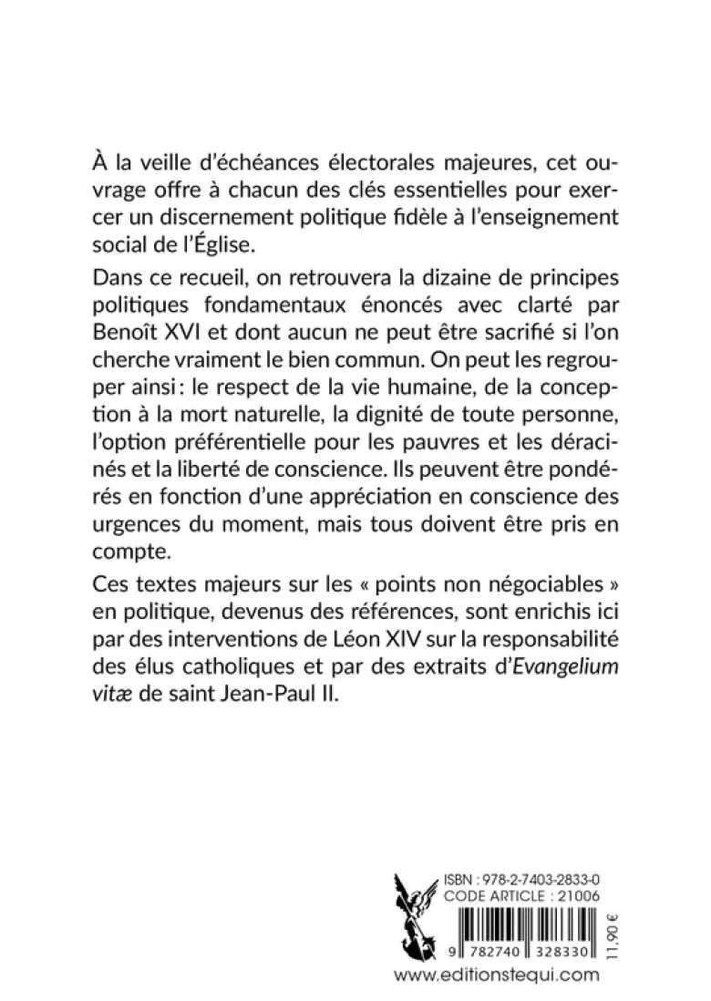 Les points non négociables en politique