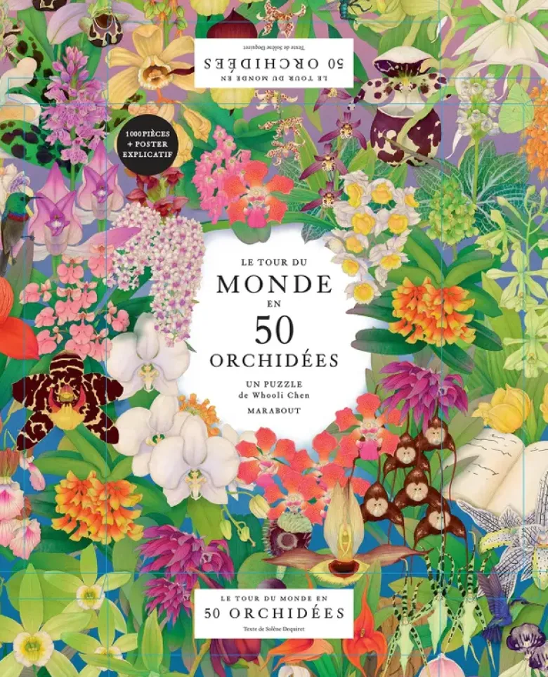 Le tour du monde en 50 orchidées - Puzzle 1000 pièces