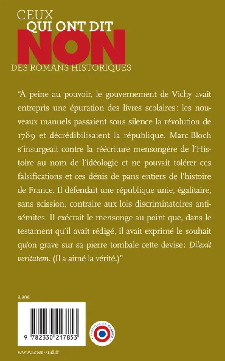 Marc Bloch : "Non au déni de l'Histoire"