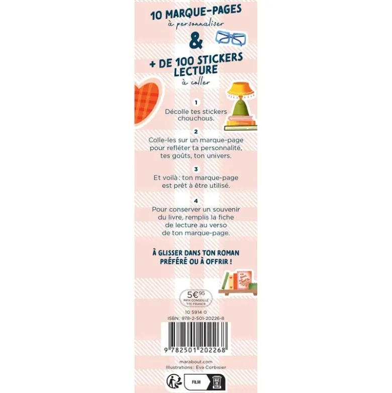Marque page stickers - Lecture