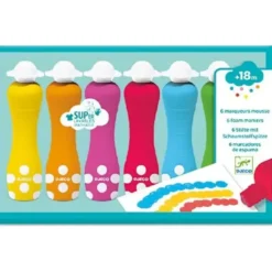 6 marqueurs mousse gros pois