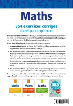 Mathématiques - 354 exercices corrigés classés par compétences - 5e