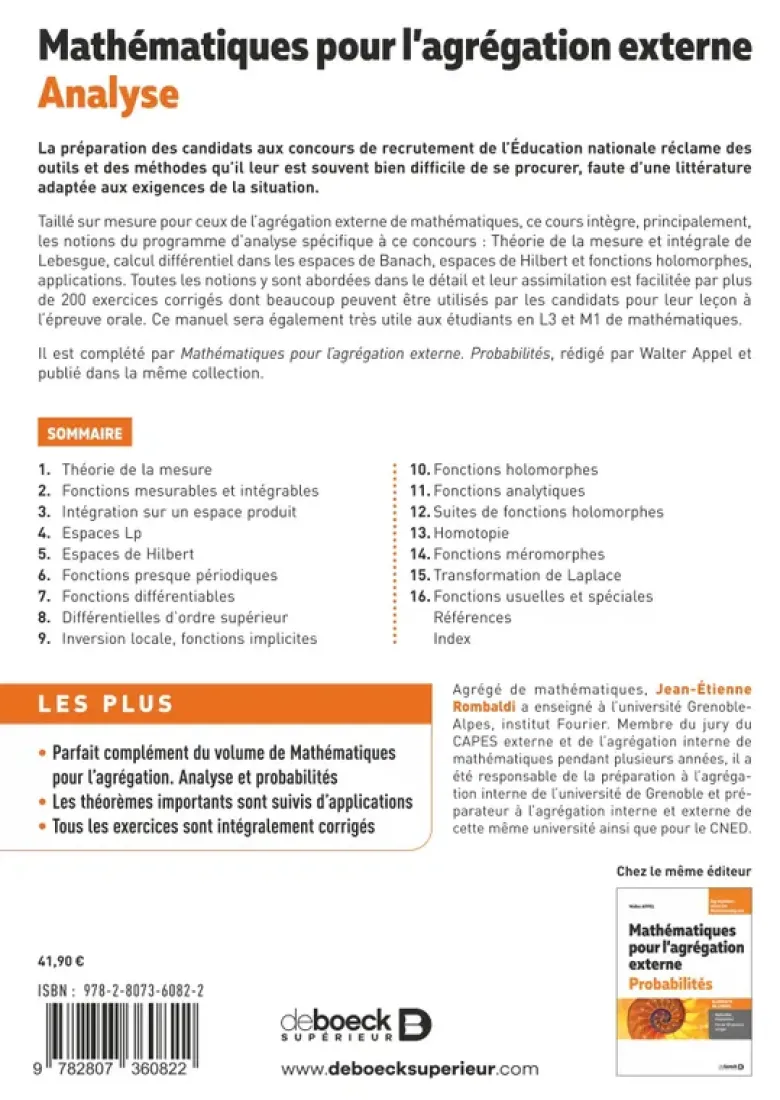 Mathématiques pour l’agrégation externe. Analyse