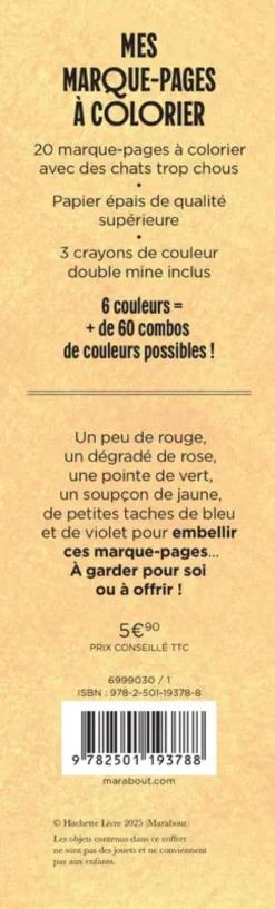 Mes marque-pages à colorier - Chats et compagnie