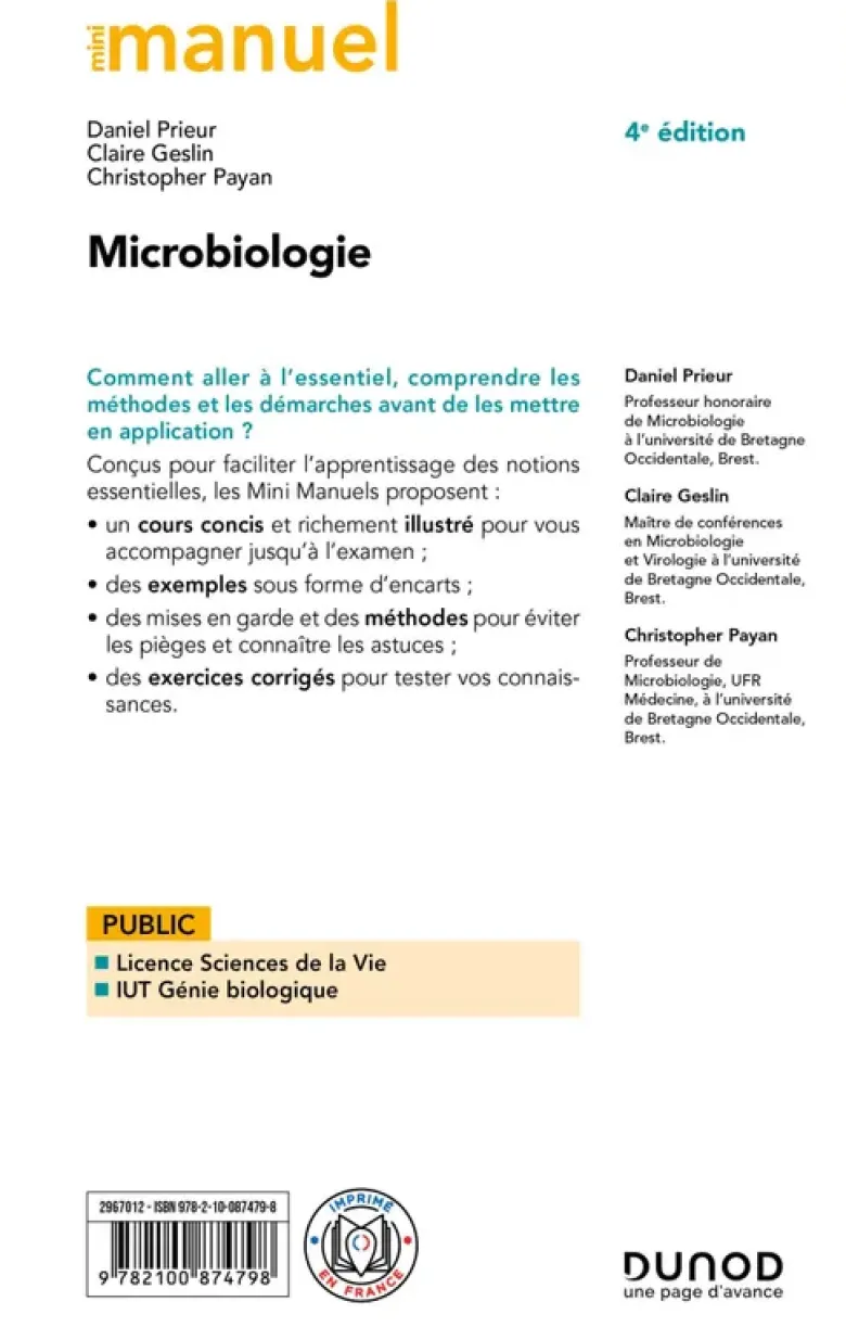 Mini Manuel - Microbiologie - 4e éd