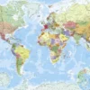 70053 Monde Politique Plastifie Ign Gf 142 Cm X 87,5 Cm