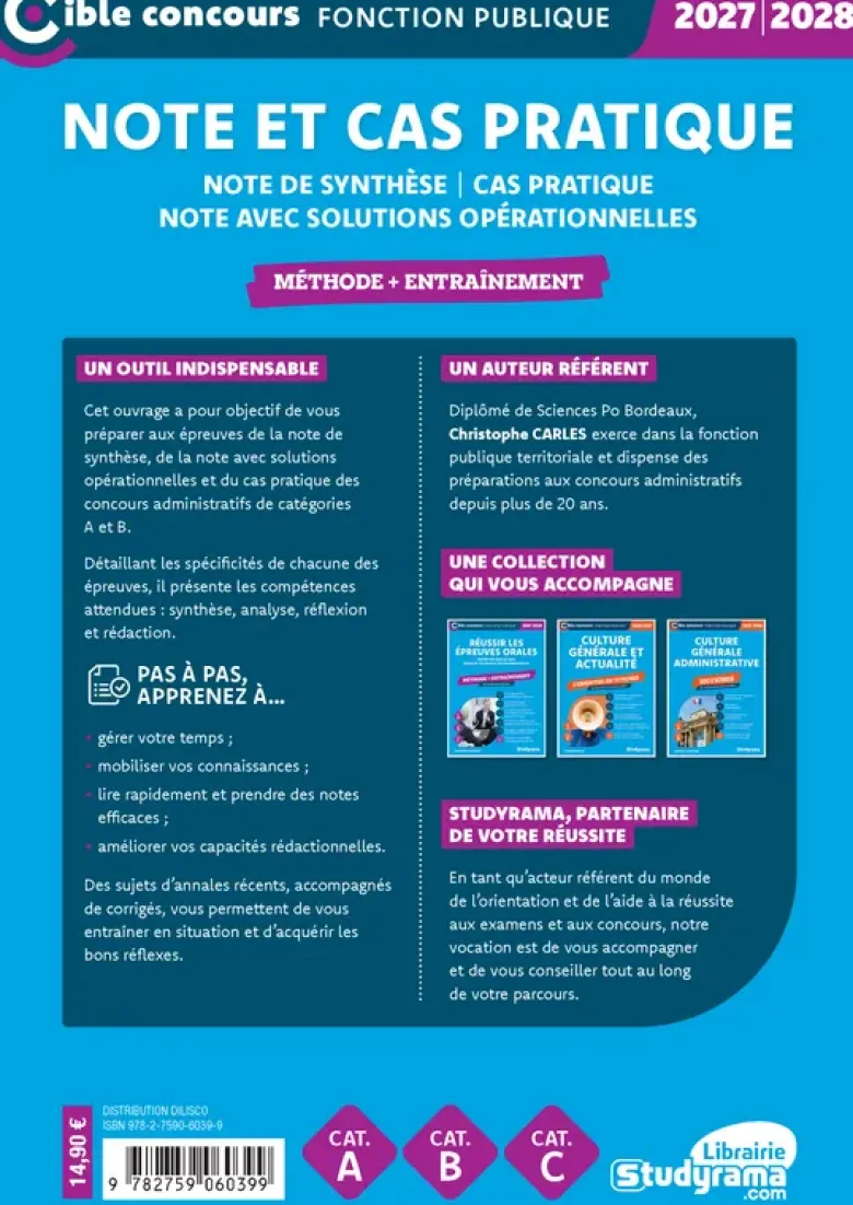 Note et cas pratique – Méthode + entraînement (Catégories A et B – Édition 2027-2028)