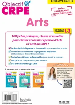 Objectif CRPE 2027-2028 - Arts - 100 fiches efficaces pour bien réviser - L3