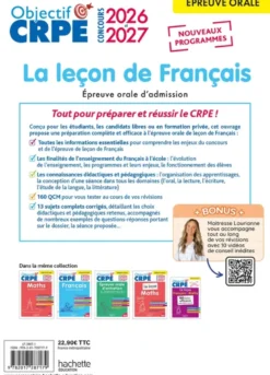 Objectif CRPE 2027 - Français - La leçon - épreuve orale d'admission - M2