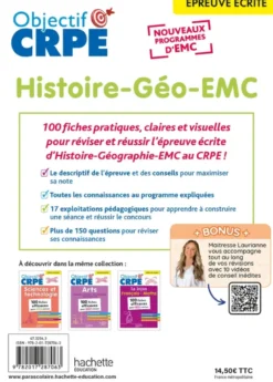 Objectif CRPE 2026 - Histoire Géographie-EMC - 100 fiches efficaces pour bien réviser - ép. écrite
