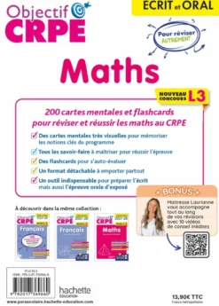Objectif CRPE 2027-2028 - Maths - 200 cartes mentales et flashcards - Écrit et oral - L3