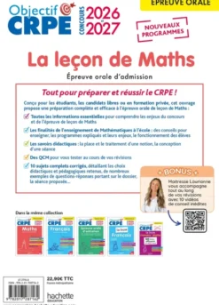 Objectif CRPE 2027 - Maths - La leçon -épreuve orale d'admission - M2