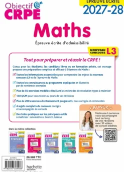 Objectif CRPE 2027-2028 - Maths - Épreuve écrite d'admissibilité - L3