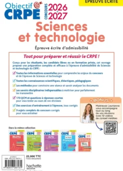 Objectif CRPE 2027 Sciences et Technologie - Épreuve écrite d'admissibilité M2/L3