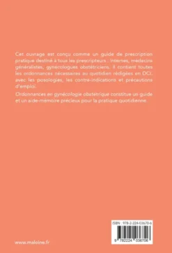 Ordonnances en gynécologie obstétrique 2024, 4e éd.