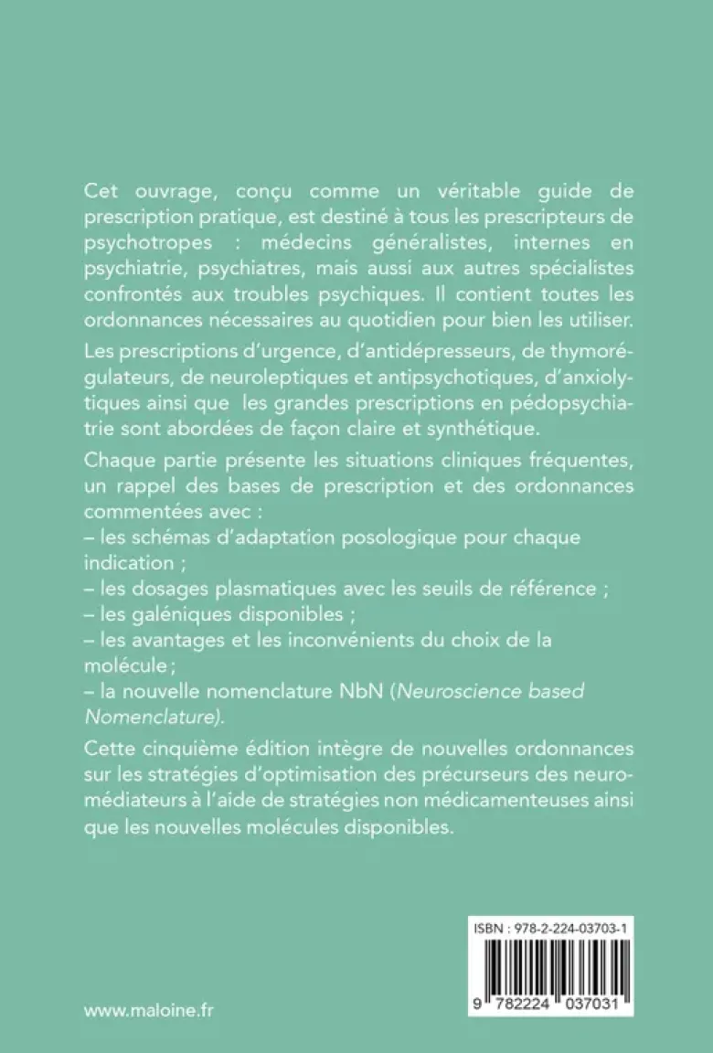 Ordonnances en psychiatrie et pédopsychiatrie, 5e éd.