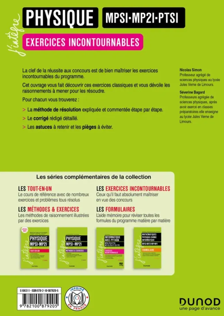 Physique Exercices incontournables MPSI-MP2I-PTSI - 4e éd.
