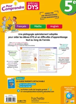Pour comprendre Dys Français - Maths - Anglais 5e