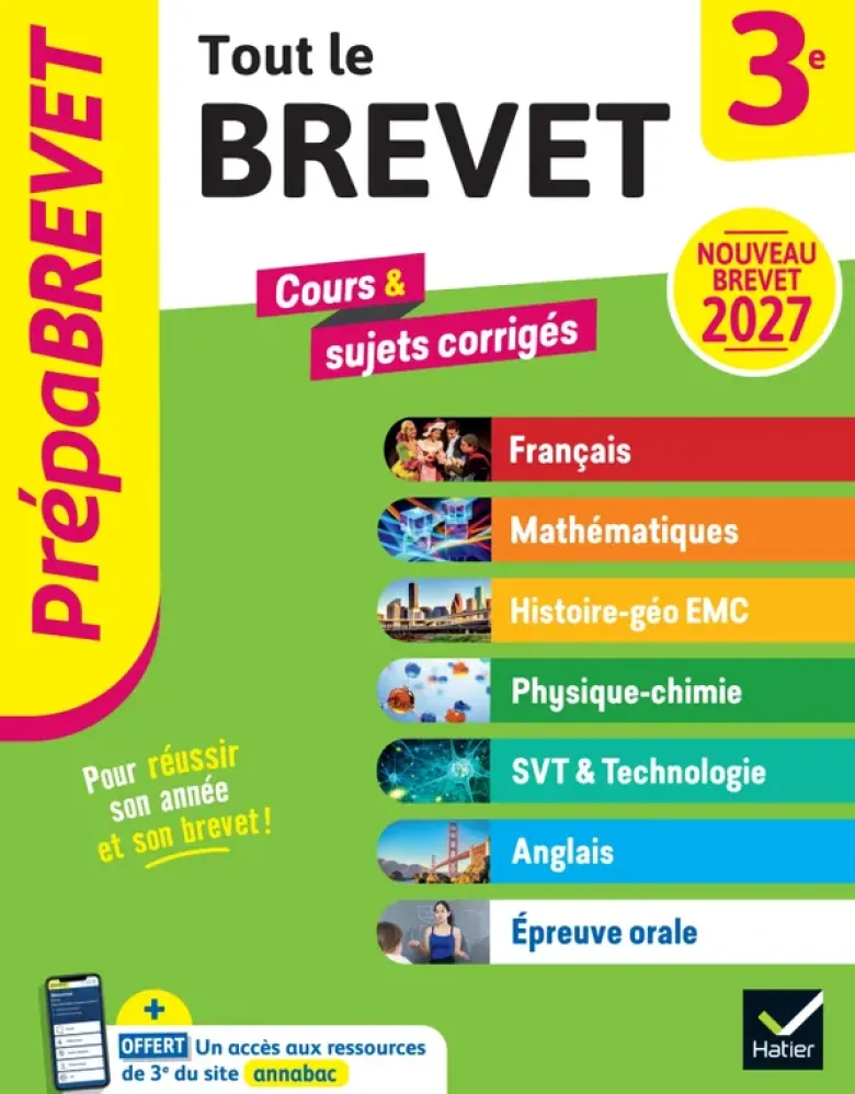 Prépabrevet - Tout le brevet 2027 - 3e (toutes les matières)