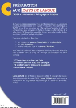 Préparation aux faits de langue : CAPES et tronc commun de l’Agrégation d’anglais