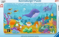 Puzzle Animaux Sous l'eau 15 pièces cadre