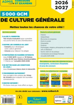 5000 QCM de culture générale - Concours et examens 2026-2027