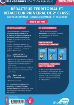 Rédacteur territorial – Rédacteur principal de 2e classe (Catégorie B – Concours 2026-2027)