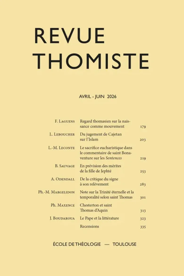Revue thomiste - N°2/2026