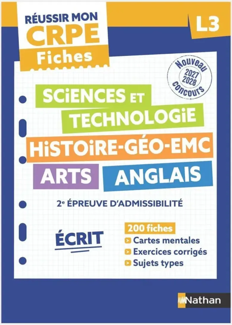 Réussir mon CRPE - 2e épreuve d'admissibilité L3 écrit Fiches 2027