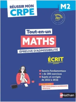 Réussir mon CRPE Maths 1e épreuve d'admissibilité M2 écrit 2027
