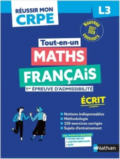 Réussir mon CRPE Maths Français 1e épreuve d'admissibilité L3 écrit 2027