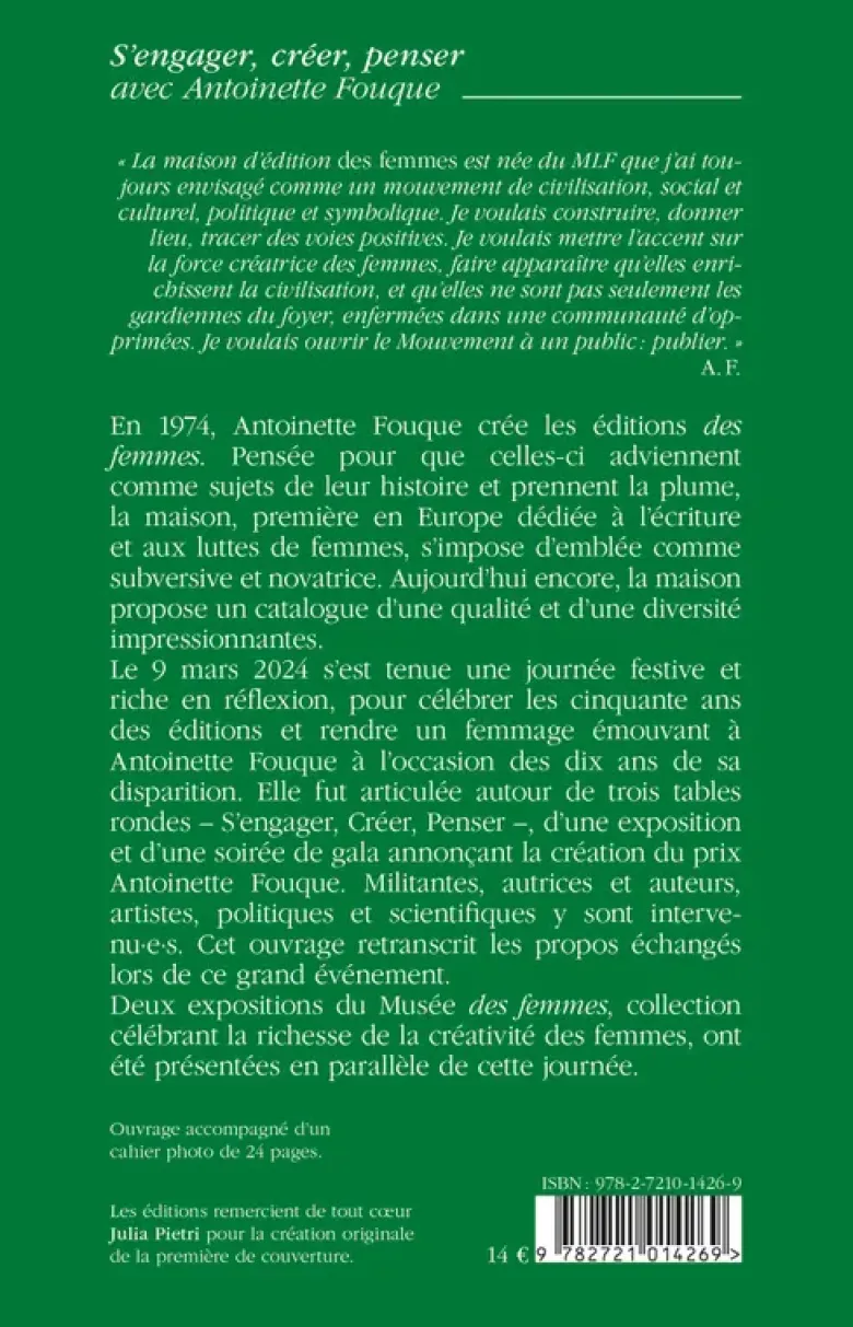 S'engager, créer, penser avec Antoinette Fouque