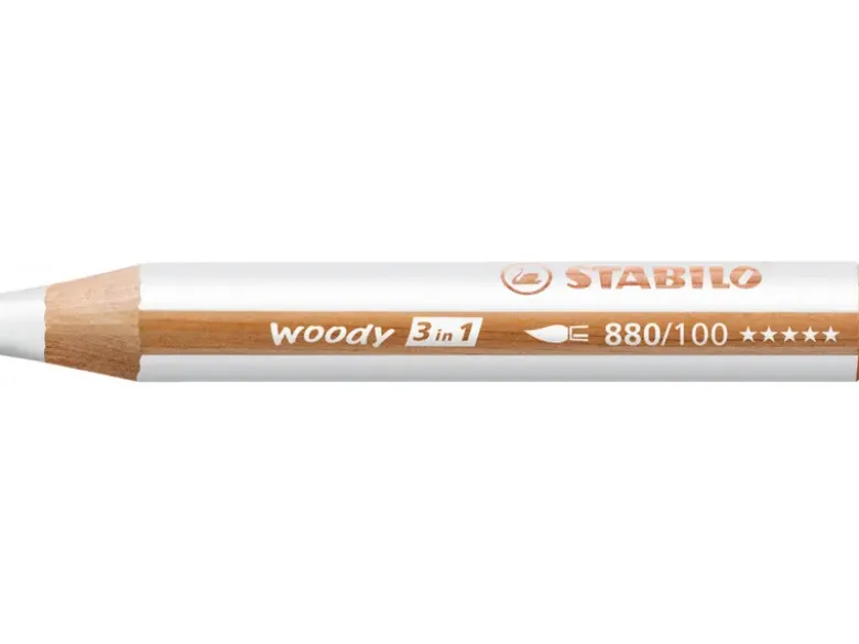 Stabilo Woody 880/100 Crayons géants 3 en 1 Blanc