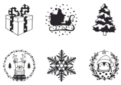 Tampons bois ronds de noël