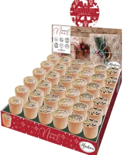 Tampons bois ronds de noël