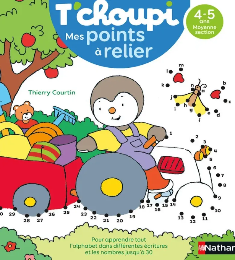 T'choupi Mes points à relier - Lettres et nombres 4-5 ans MS
