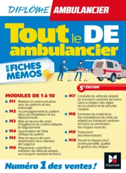 Tout le DE Ambulancier - DEA - Modules 1 à 10 en fiches mémos - Révision 5e éd