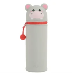 Trousse scolaire 2-en-1 extensible en silicone Hippopotame