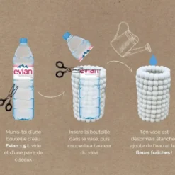 Vase Double Usage en Feutrine Blanc